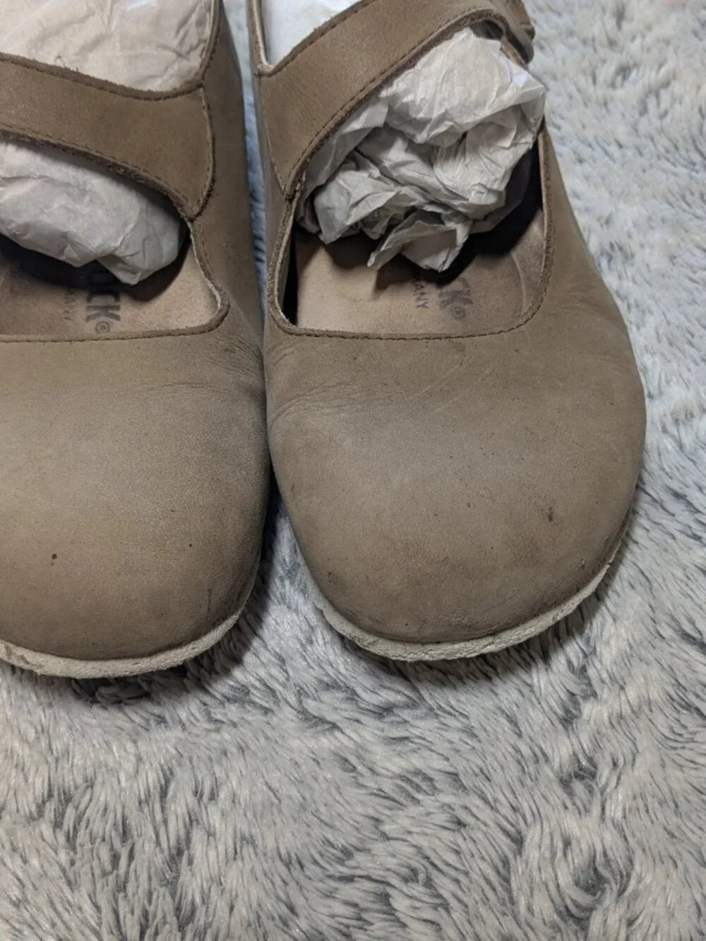 Birkenstock Tracy Mary Jane Tan Flats Sandals Nubuck Slip On Size 41 US 10